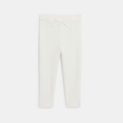 لغينغ تريكو محبوك، أبيض للفتيات الصغيرات.